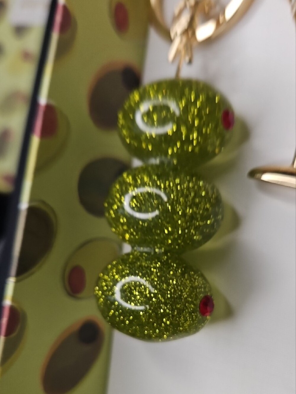 Piper-K Sparkling Olives And Gold MARTINI Keychain/ Purse Charm - NWT In Box - Picture 7 of 10